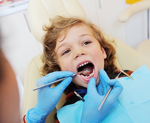 a child visiting the dentist 